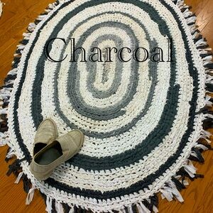 Handmade upcycled fabric rug